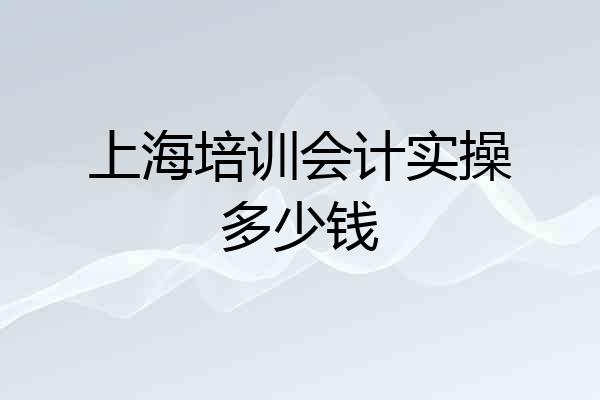 上海培训会计实操多少钱