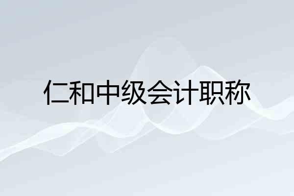 仁和中级会计职称