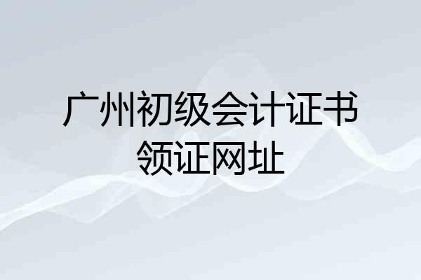 广州初级会计证书领证网址