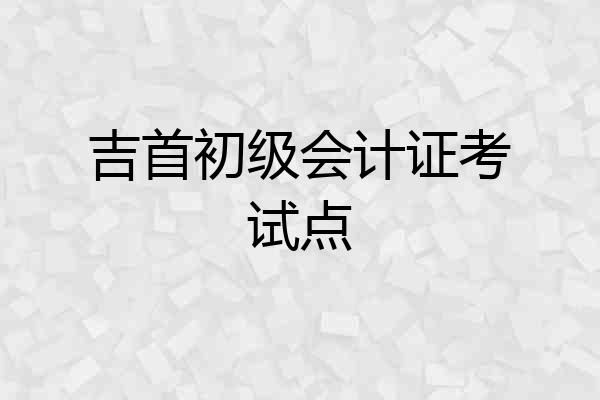 吉首初级会计证考试点