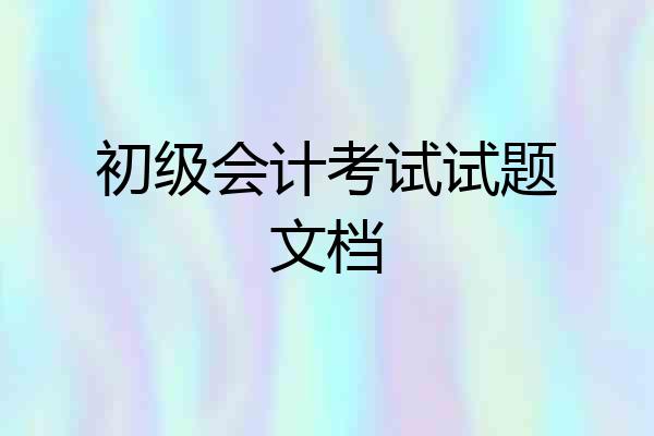 初级会计考试试题文档