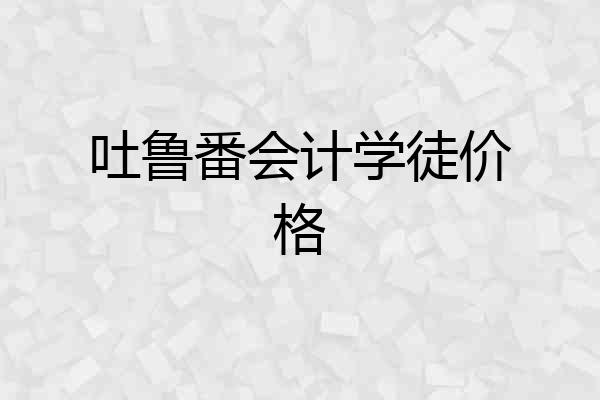 吐鲁番会计学徒价格