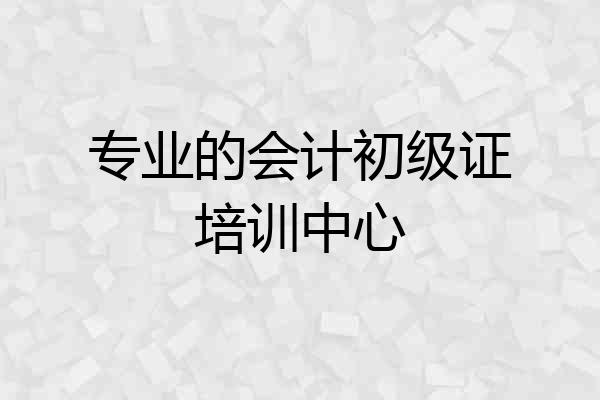专业的会计初级证培训中心