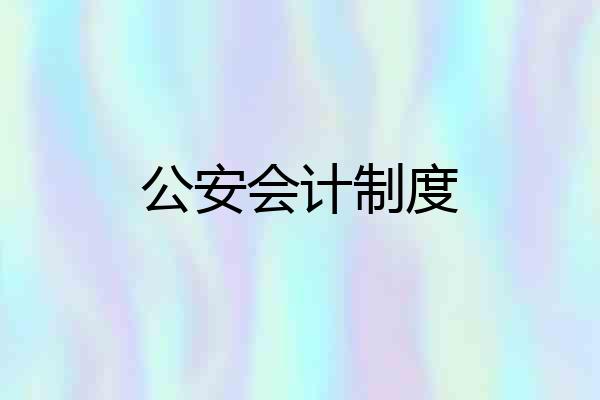 公安会计制度