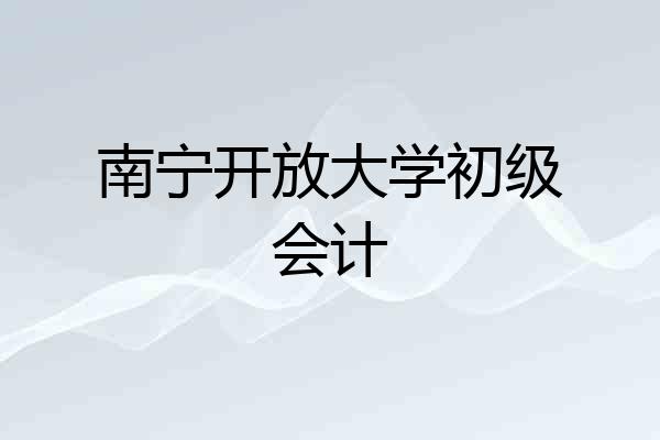 南宁开放大学初级会计