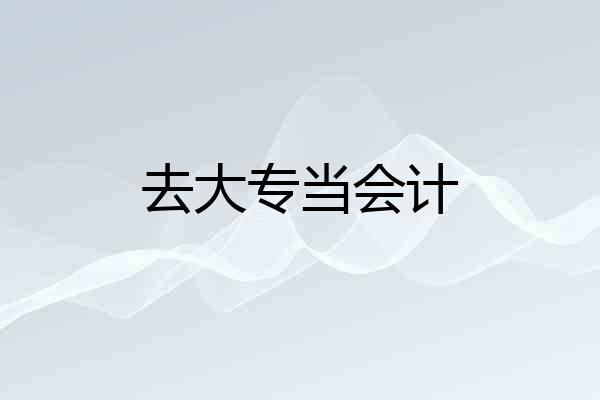 去大专当会计