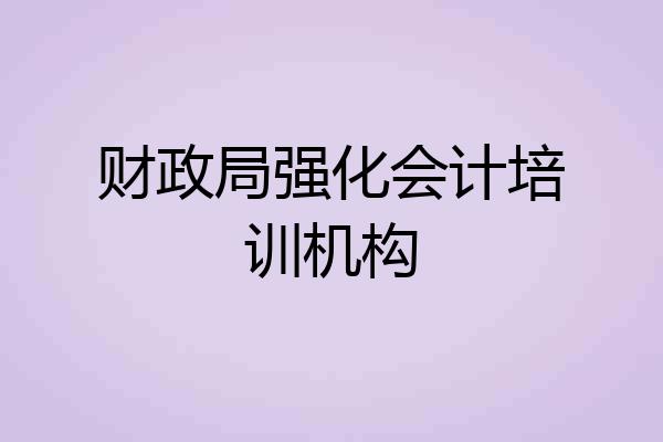 财政局强化会计培训机构