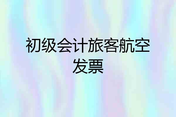 初级会计旅客航空发票