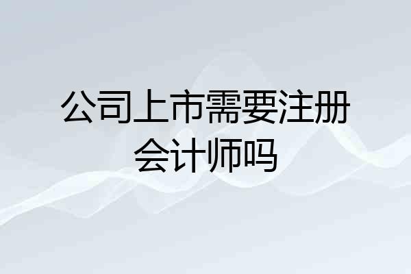 公司上市需要注册会计师吗