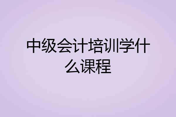 中级会计培训学什么课程