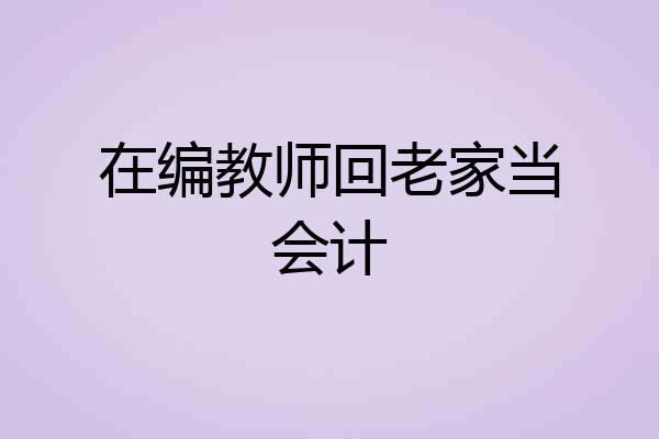 在编教师回老家当会计