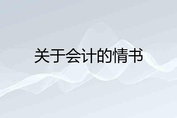 关于会计的情书