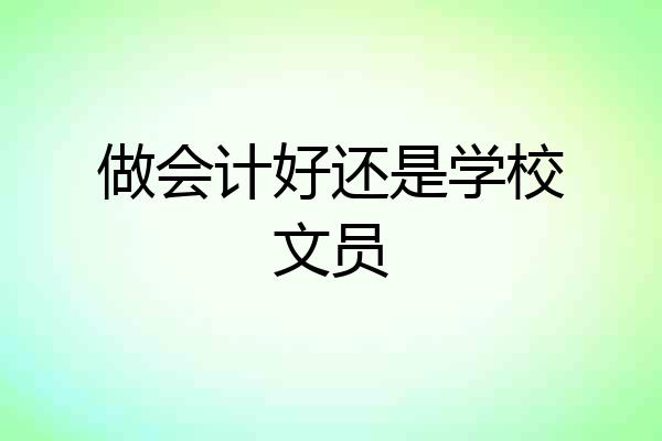 做会计好还是学校文员