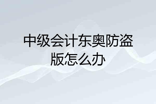 中级会计东奥防盗版怎么办
