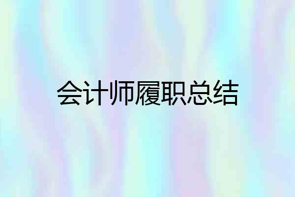 会计师履职总结