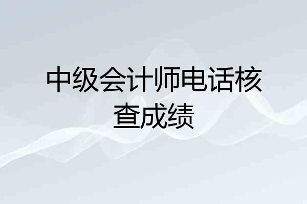 中级会计师电话核查成绩