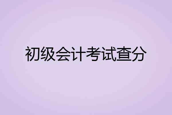 初级会计考试查分