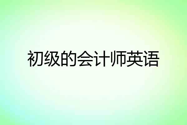 初级的会计师英语