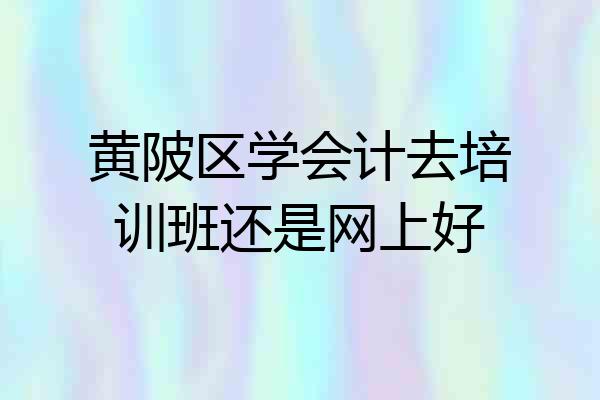 黄陂区学会计去培训班还是网上好