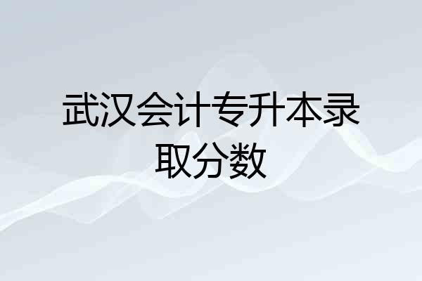 武汉会计专升本录取分数