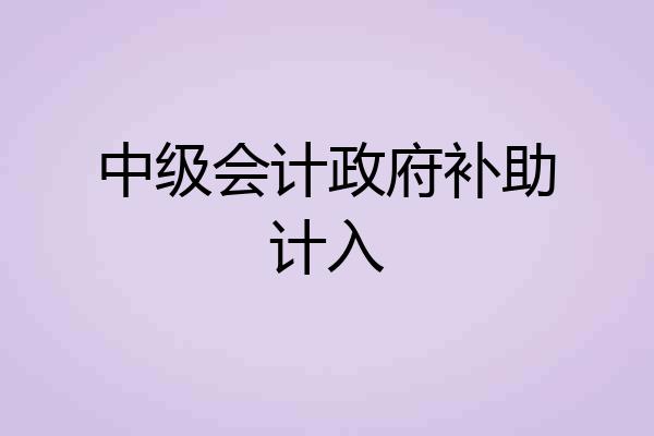 中级会计政府补助计入