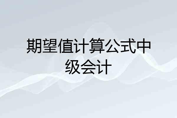期望值计算公式中级会计