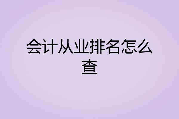 会计从业排名怎么查