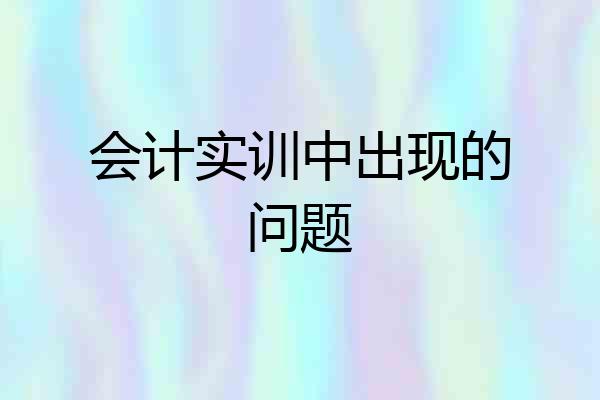 会计实训中出现的问题