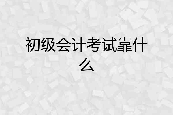 初级会计考试靠什么