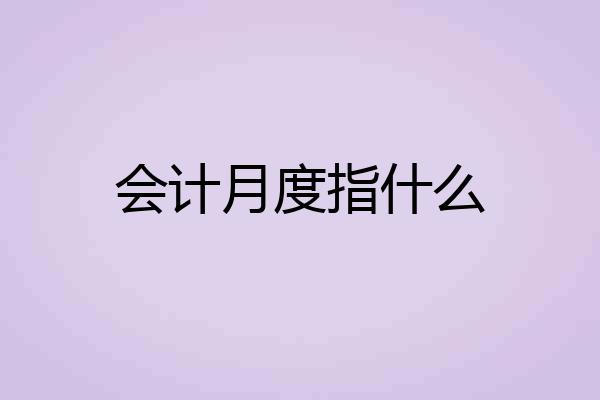 会计月度指什么