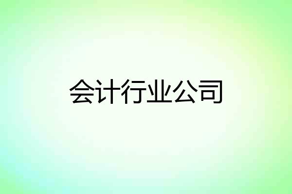 会计行业公司