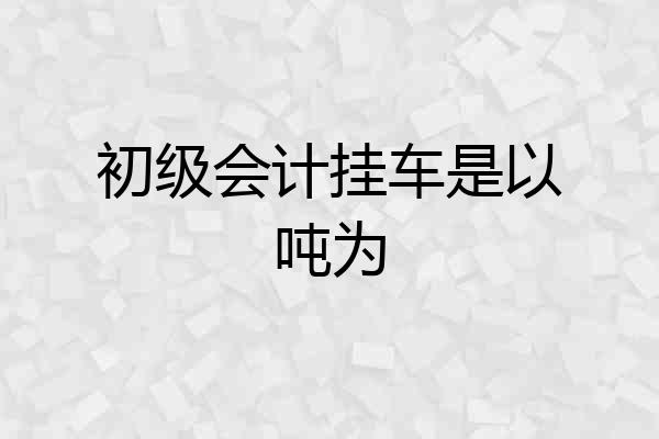 初级会计挂车是以吨为