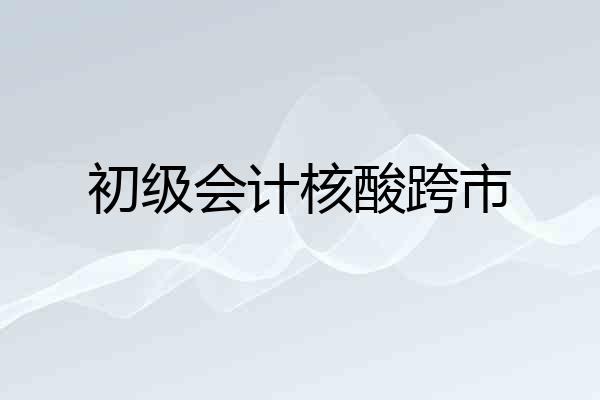 初级会计核酸跨市