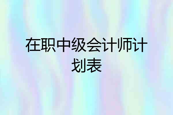 在职中级会计师计划表