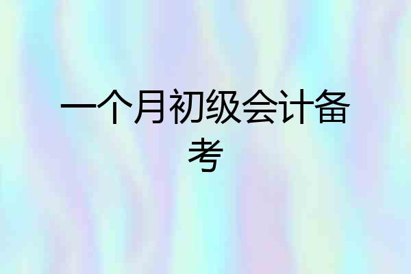 一个月初级会计备考
