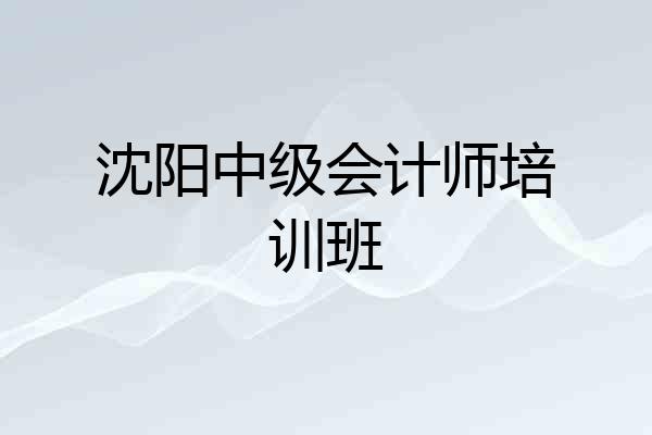 沈阳中级会计师培训班
