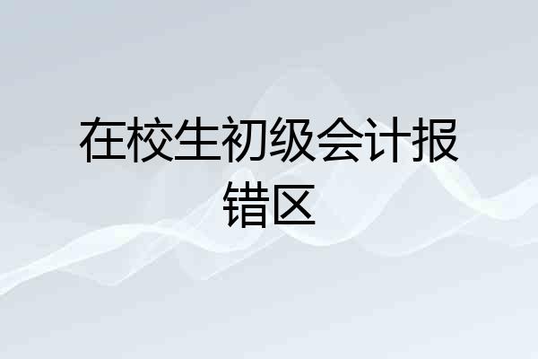 在校生初级会计报错区