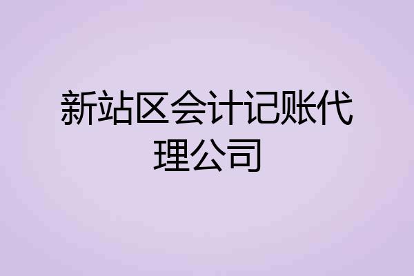 新站区会计记账代理公司