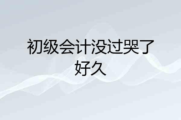 初级会计没过哭了好久