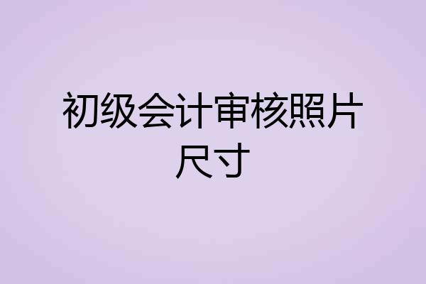 初级会计审核照片尺寸