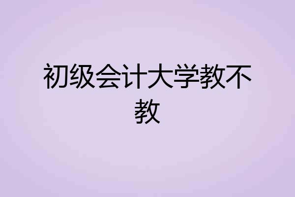 初级会计大学教不教