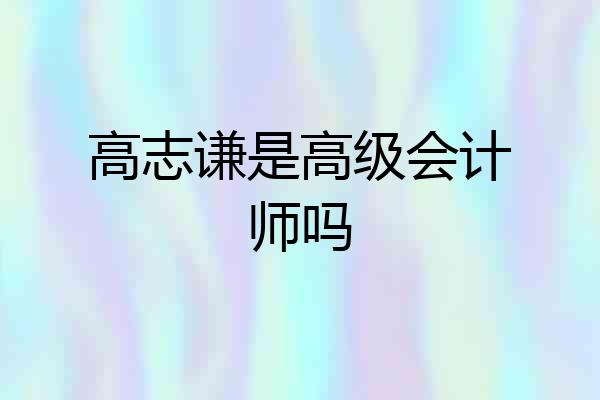 高志谦是高级会计师吗