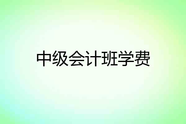 中级会计班学费