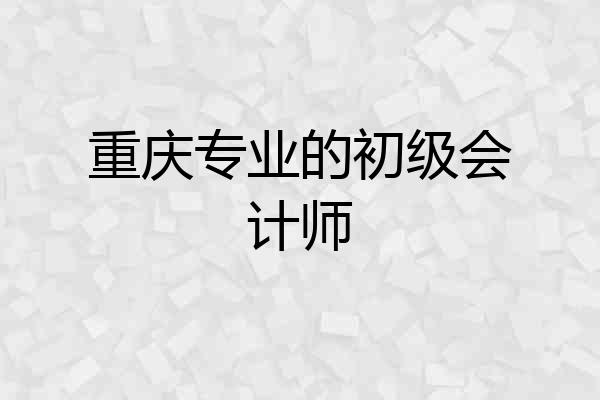 重庆专业的初级会计师