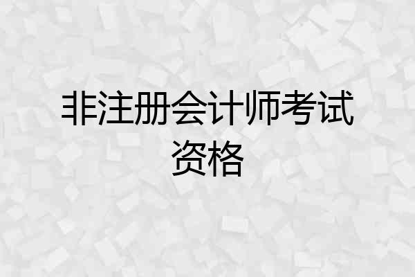 非注册会计师考试资格