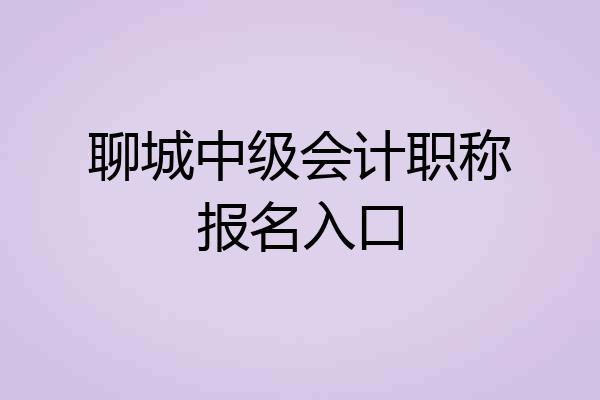 聊城中级会计职称报名入口