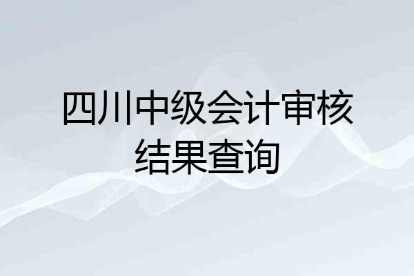 四川中级会计审核结果查询