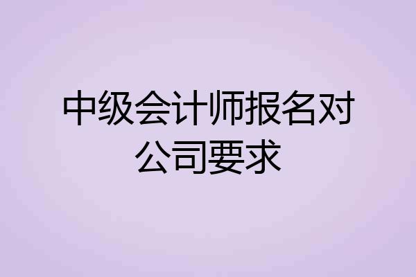 中级会计师报名对公司要求