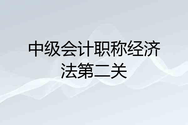 中级会计职称经济法第二关