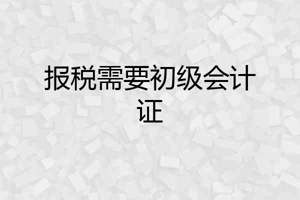 报税需要初级会计证